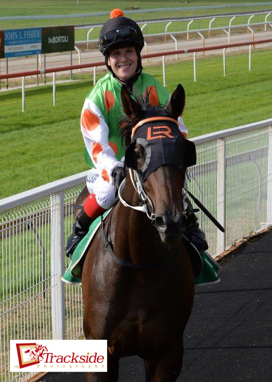 Image courtesy Trackside Photography - Sam’s first trip to the winners circle in a long time.