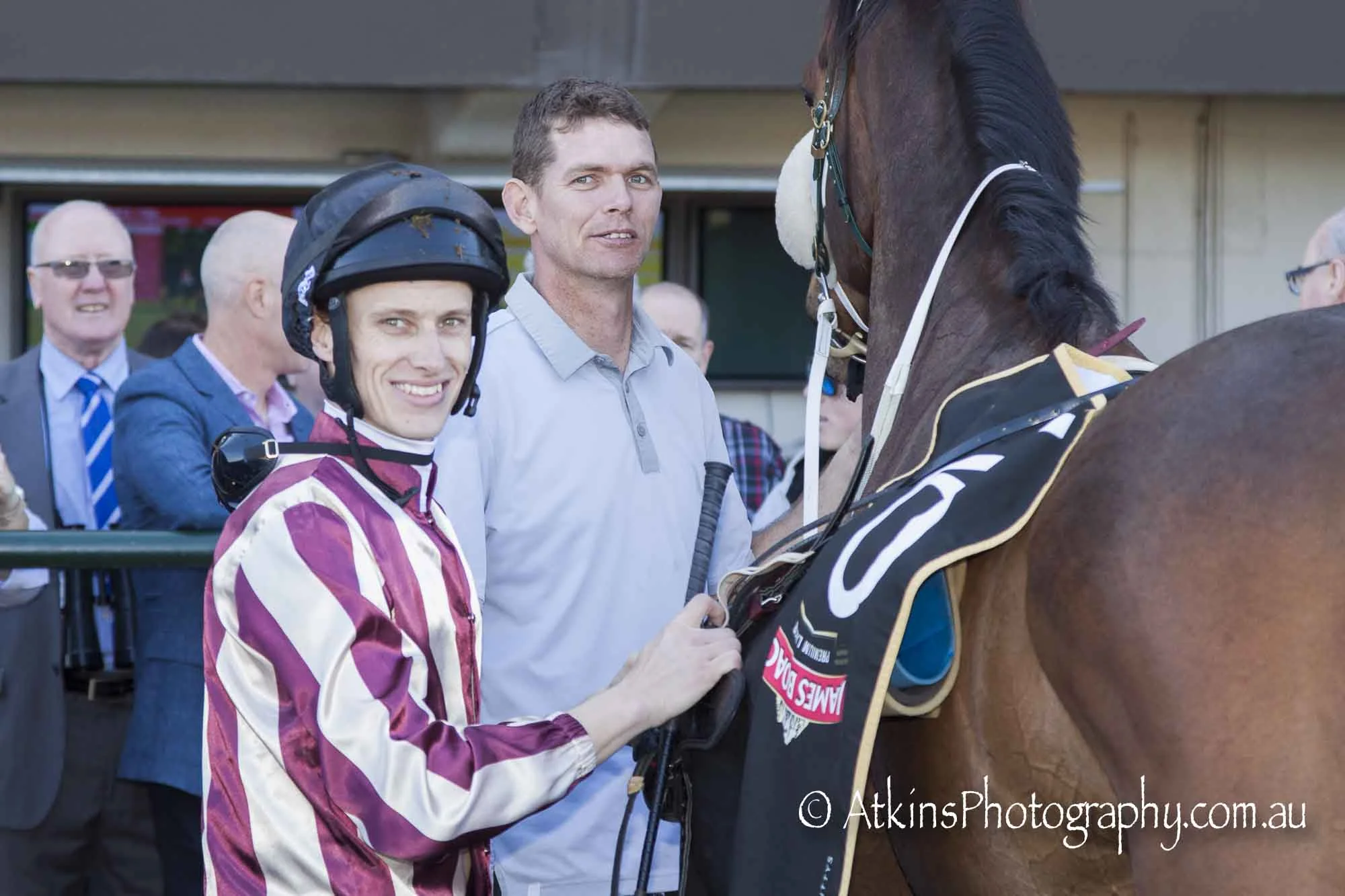 Image courtesy AtkinsPhotography.com.au - Todd unsaddles Steel Frost after winning the listed City of Adelaide 2018 for trainer Will Clarken
