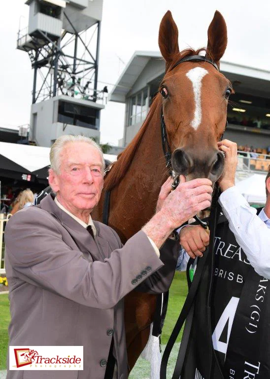 Image courtesy Trackside Photography - Garry was horrified to see a slight trickle of blood from the filly's nostrils when she returned to scale.