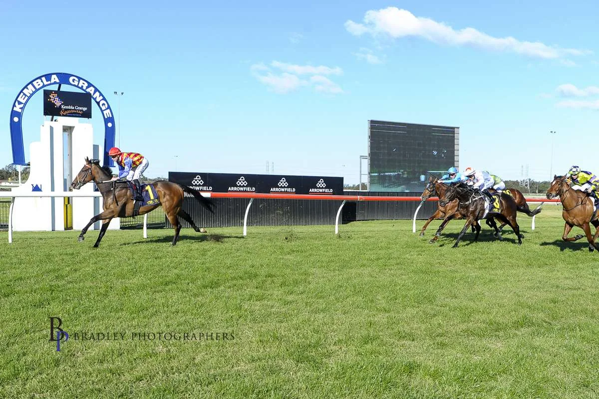 Image courtesy Bradley Photographers - A pretty smart Maiden win by Eleven Eleven with Keagan Latham in the saddle Kembla Grange.
