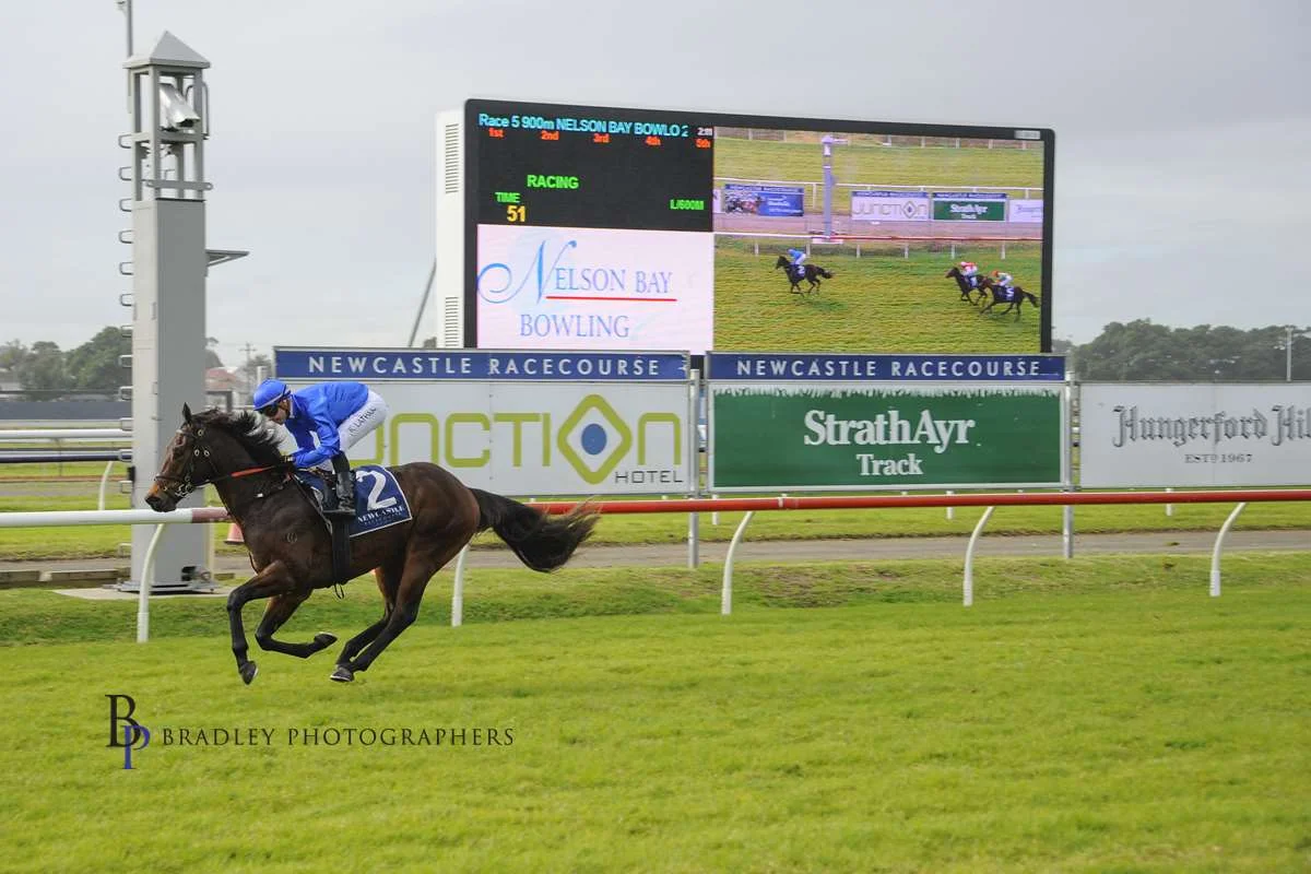 Image courtesy Bradley Photographers - Keagan's first win for Goldolphin on Lanigera Newcastle 29/06/2019.