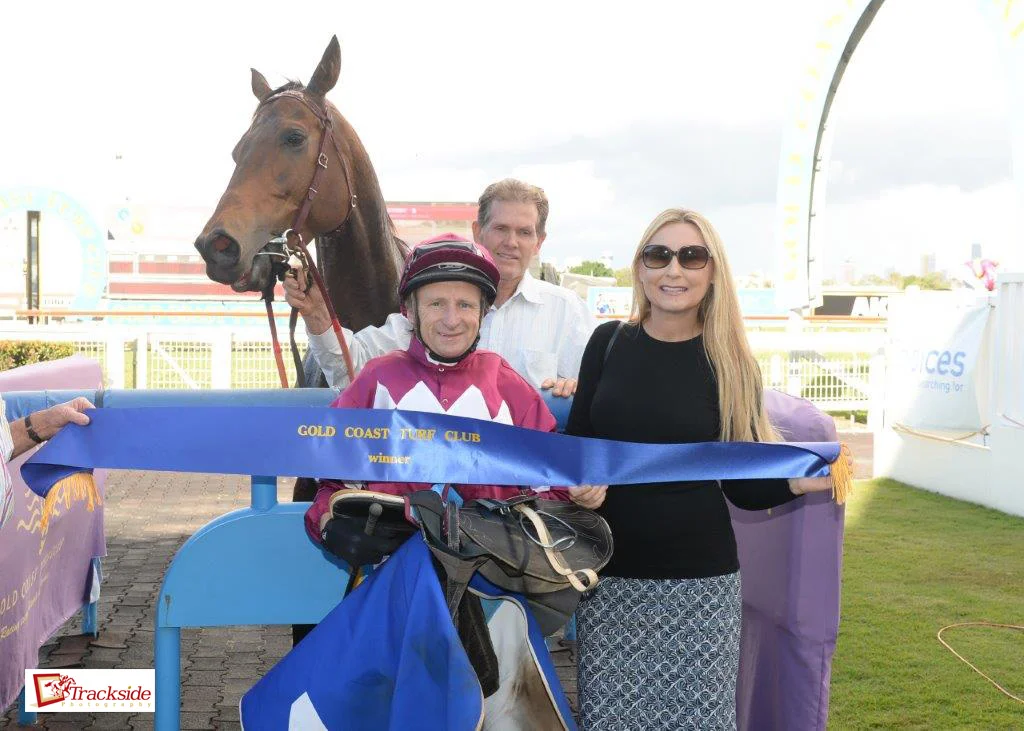 Image courtesy Trackside Photography - Cyril with wife Lynlea who trained Dubai Gee Eye to win this on the Gold Coast.