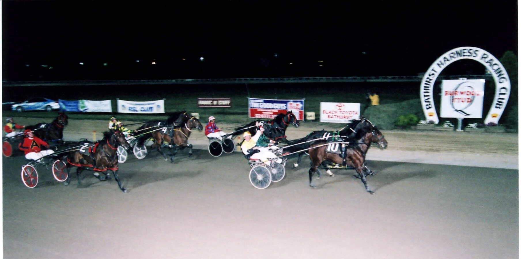 Emjayem Grand wins the 2008 Gr.1 Gold Crown final - courtesy Bathurst Harness Racing Club.