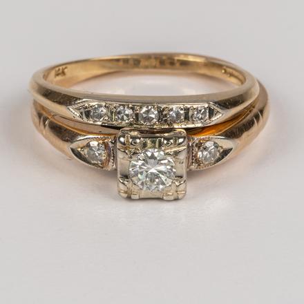 14KT. WHITE GOLD AND DIAMOND RING SET.  Estimate:  $4,000 - $6,000.    View Lot >