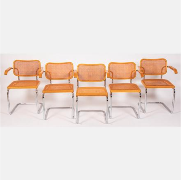 MARCEL BREUER FOR KNOLL INTERNATIONAL CESCA ARM AND SIDE CHAIRS