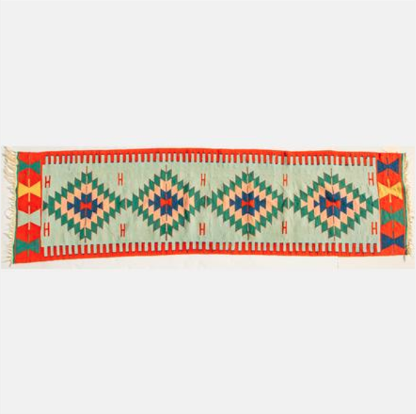 HAND WOVEN TURKISH KILIM WOOL RUNNER,