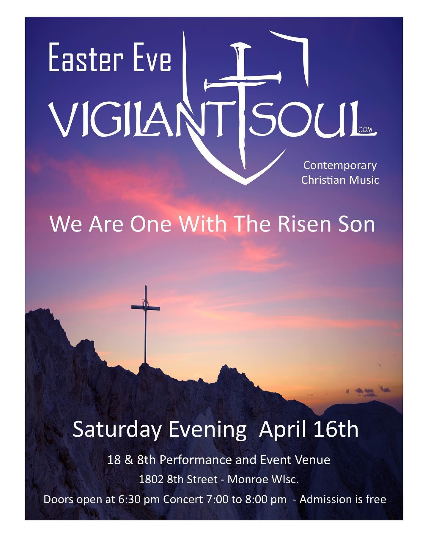 We are excited to be able to host a free Easter concert this year! Saturday, April 16th. Doors open at 6:30pm, concert at 7. 

We hope you can join us!