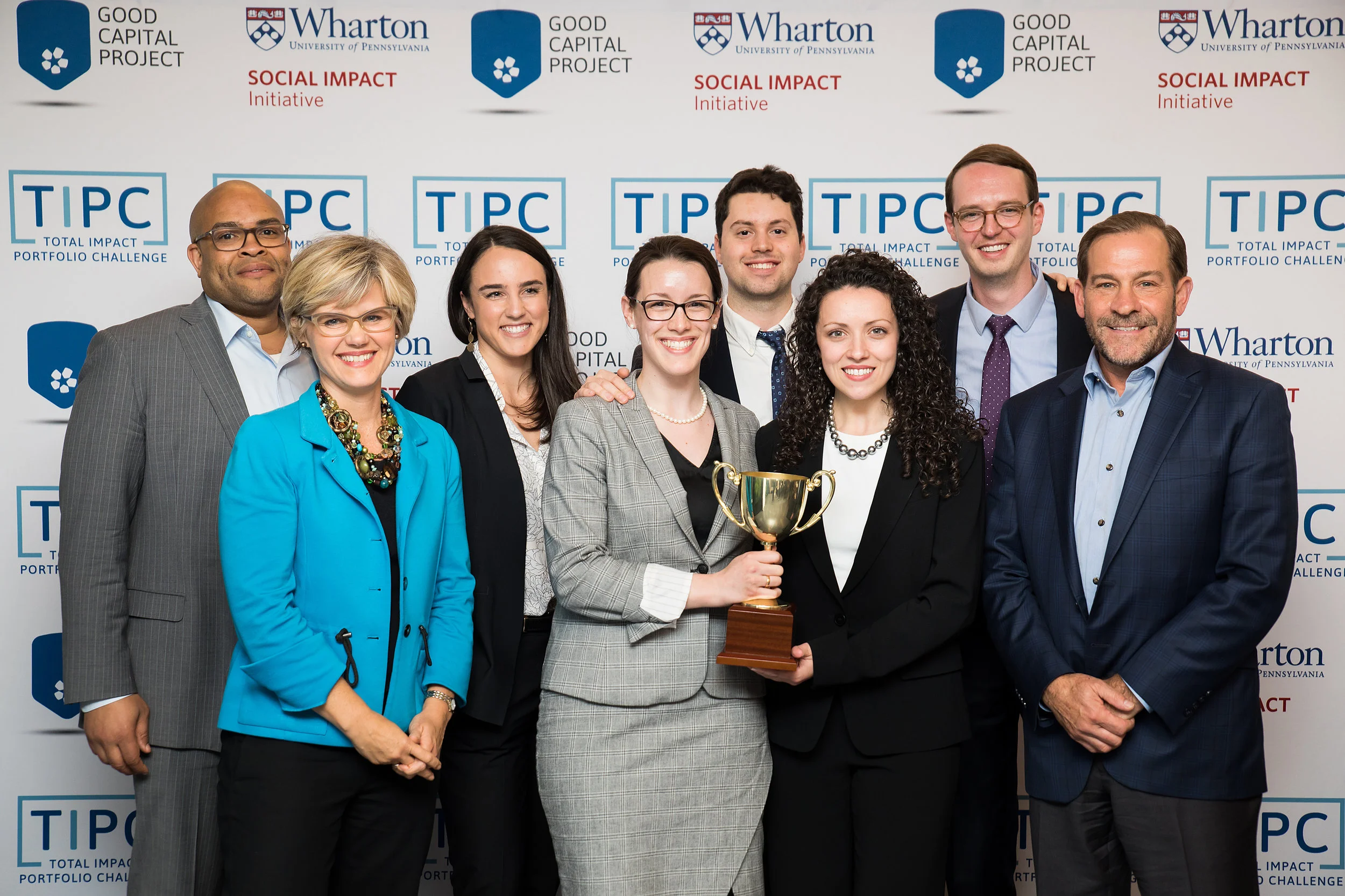 The winning team from the University of Vermont with the program judges, Jackie VanderBrug, Glen MacDonald, and Michael Lear.