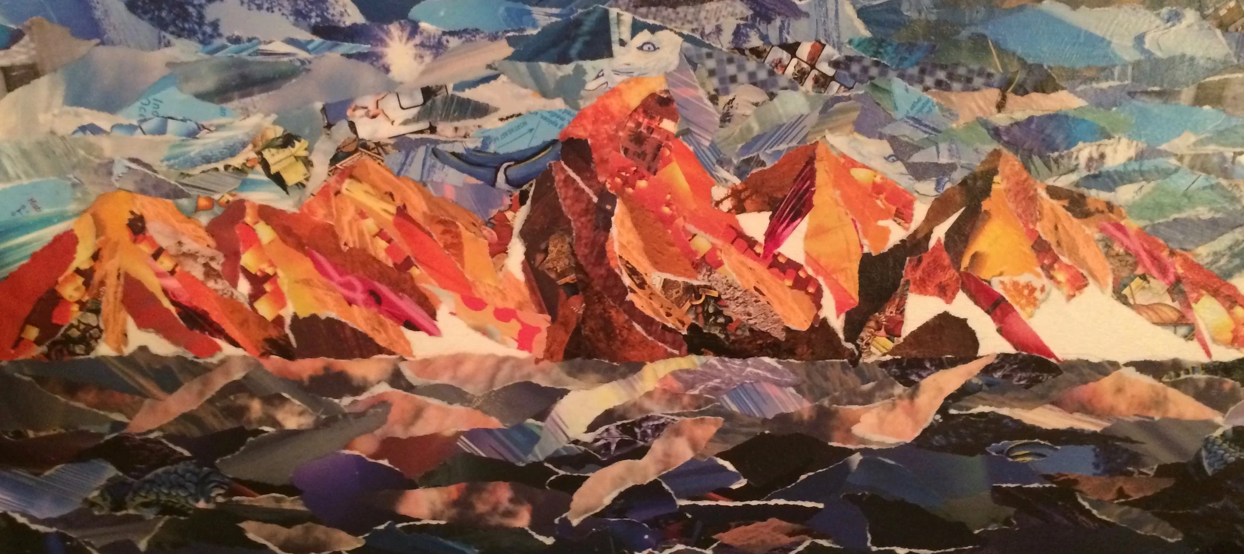 ‘Plane View’ Collage on Canvas 20” x 10”