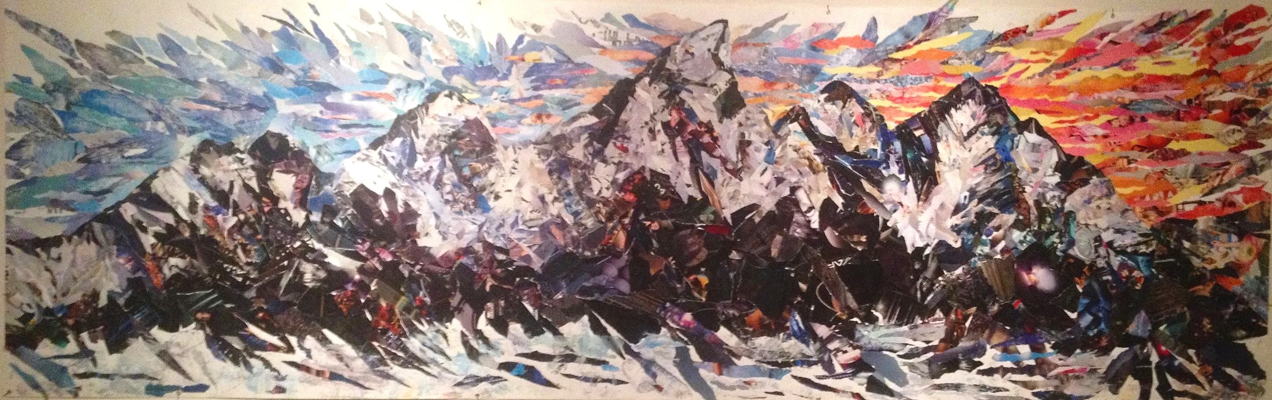 ‘Teton Sunset’ Collage on Reeves Arches 11’ x 4.5’