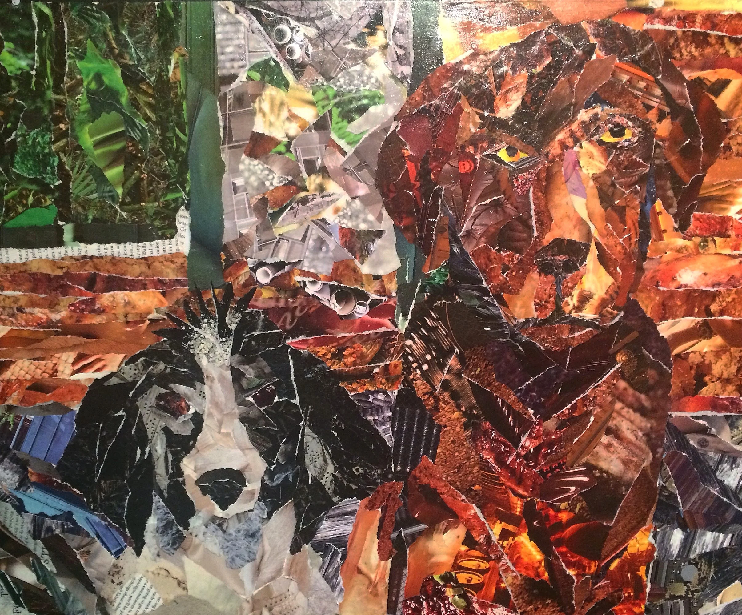 ‘Mr.Deeds and Miss. Shivers’ Collage on Canvas Board 20” x 16”