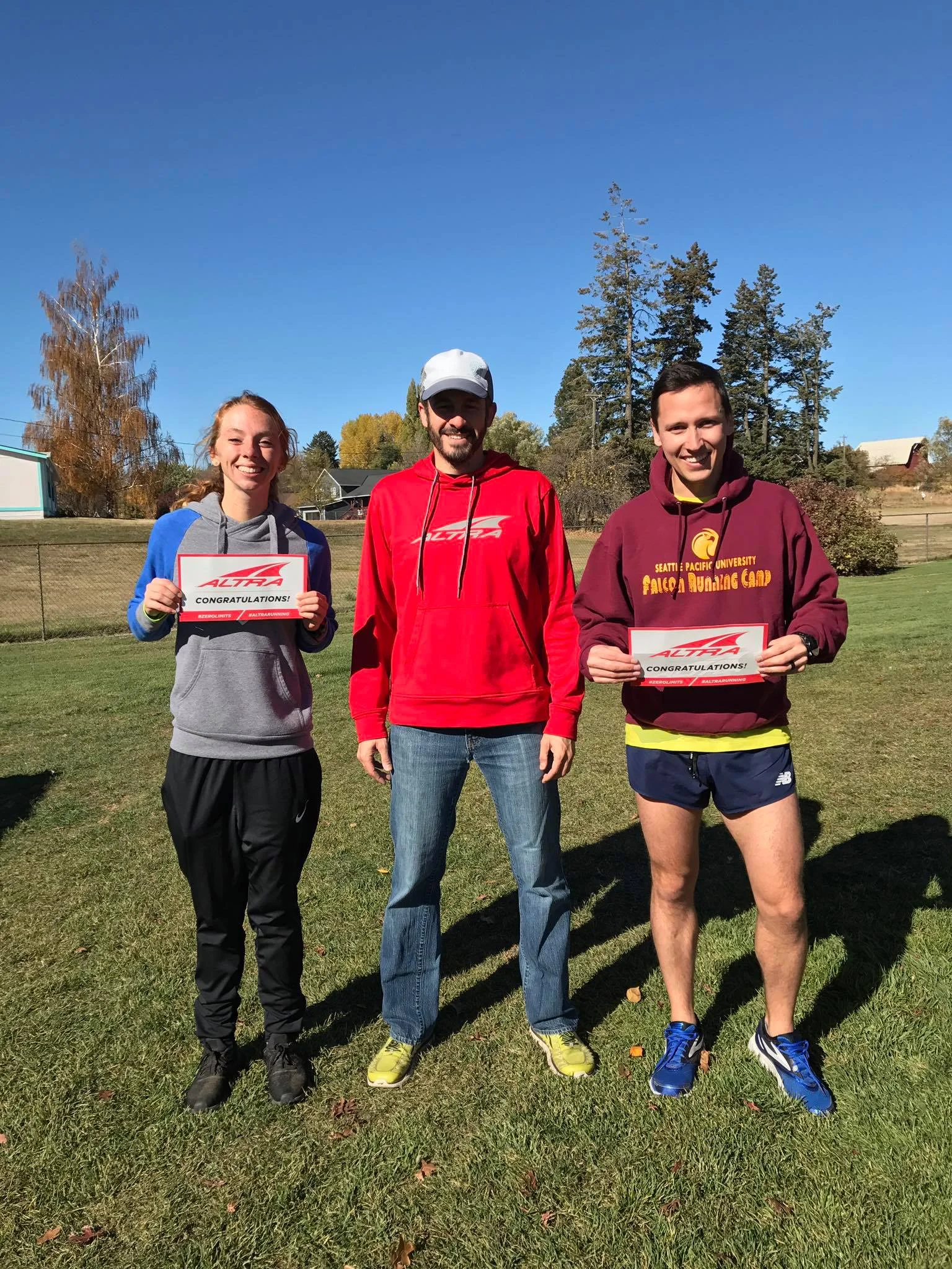 Our top female and male 10k finishers, Devon Bortfeld and Caleb Parker. Devon was top overall with a new female record of 36:02
