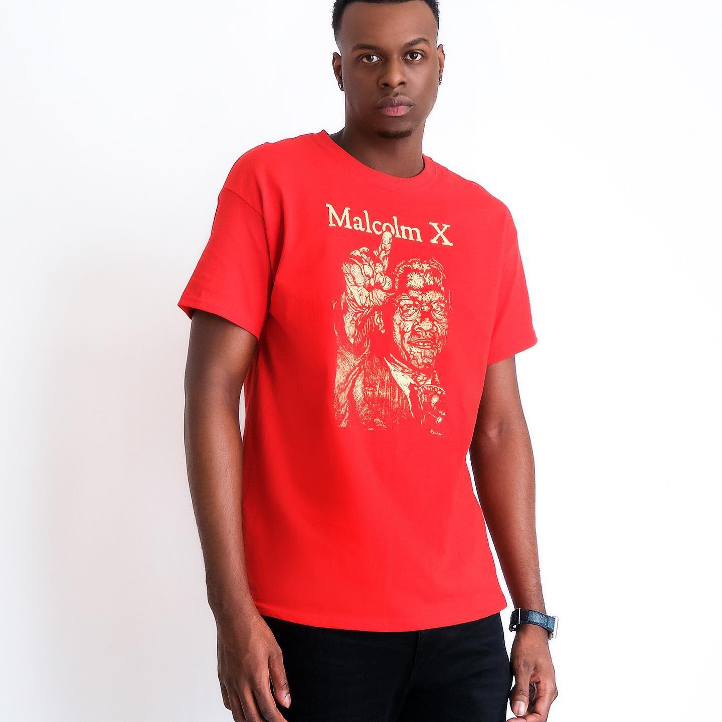 The legend of &ldquo;Malcolm X&rdquo; lives on as a part of Ethnicitees &ldquo;Cultural Wearables &ldquo; apparel brand! Pioneering biographical heritage apparel designed to feature linocut Black historical faces screen printed on the front and their