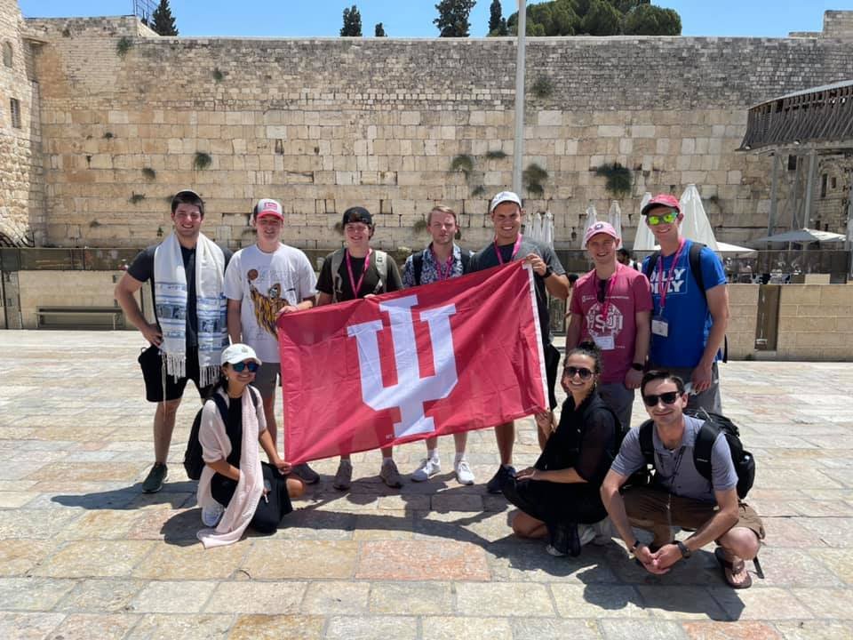 Students with IU Flag at Western Wall.jpg