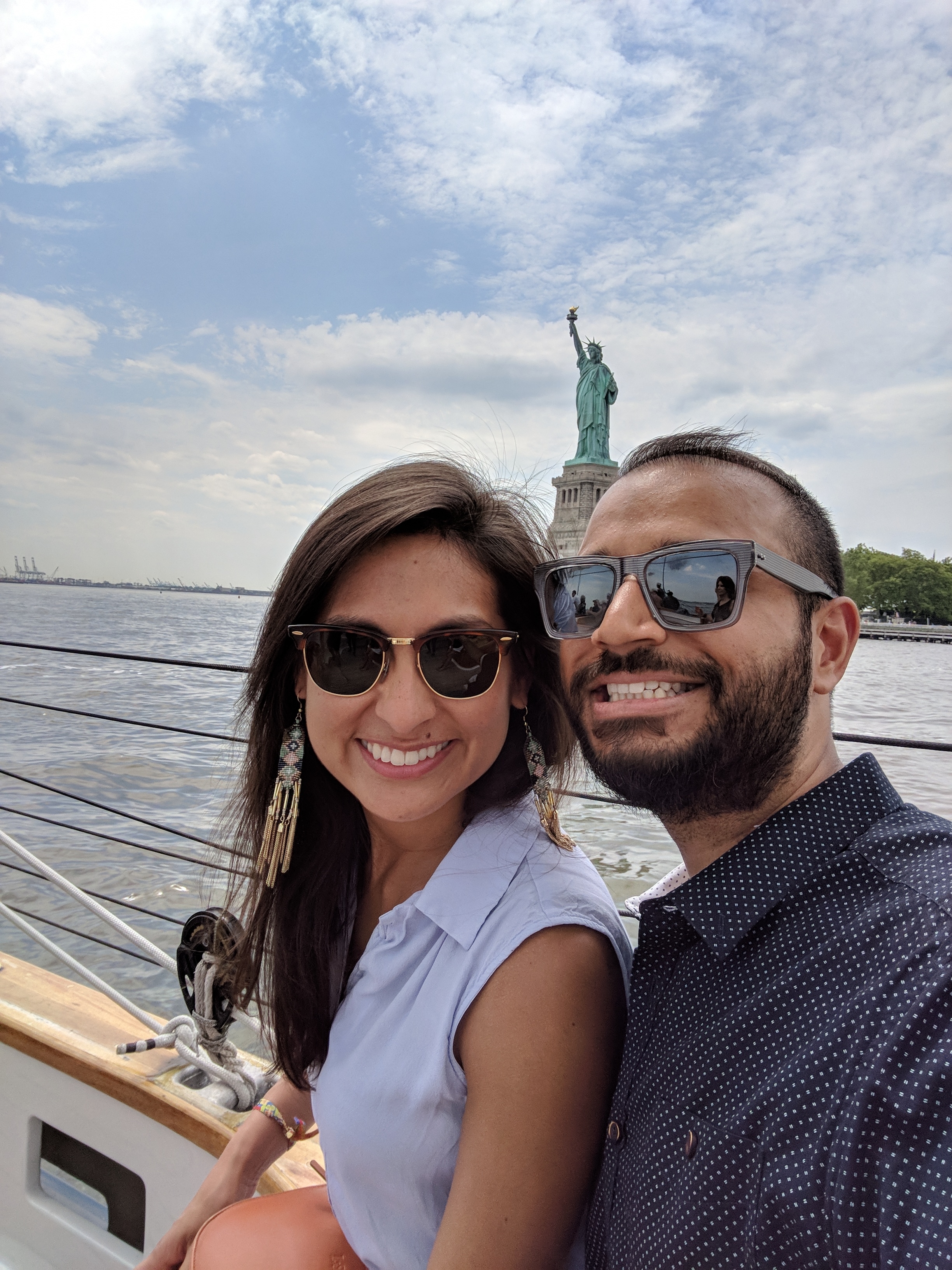 Cyn and Mik at Statue of Liberty