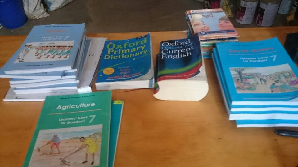 Donated books which are in short supply in Malawi and are very valuable