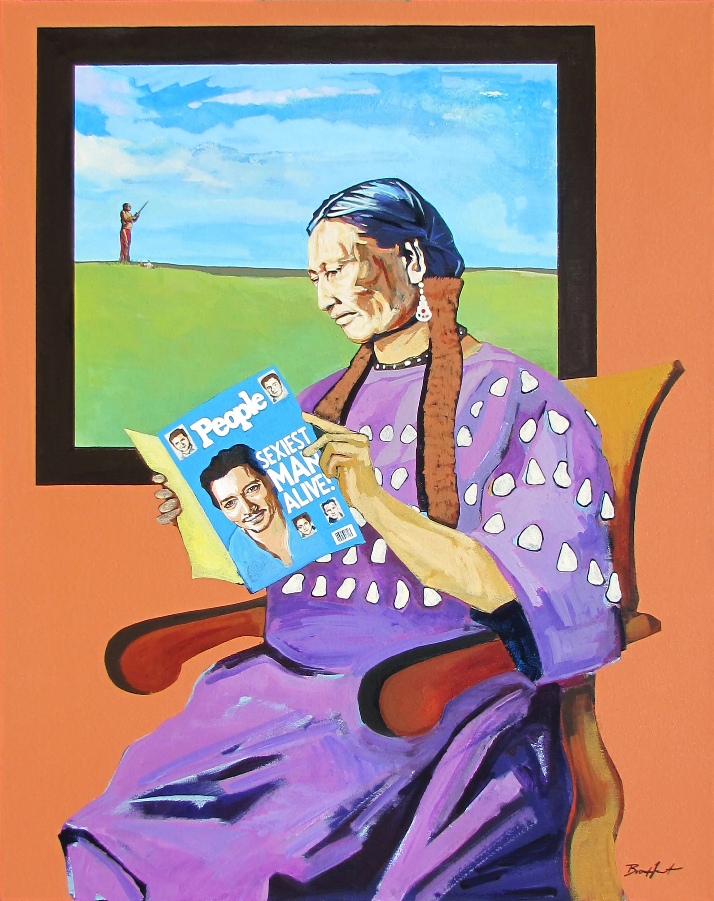 Winuhca Waits On Wicahca, Acrylic on Canvas, 2014