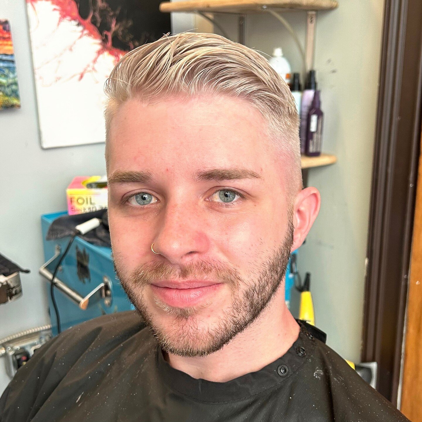 The ash blonde hair of his summer dreams... has us feeling light headed 🥰 Gorgeous work!⁠
.⁠
Stylist: Kat @styliekat_avlhair