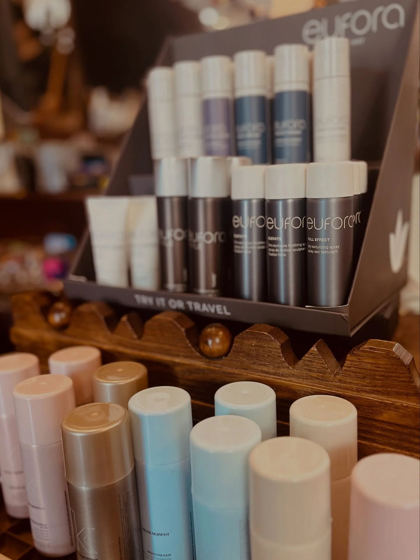 Jet Setting? ✈️✨ We have your hair care covered! 

There&rsquo;s no need to settle for hotel toiletries when both Eufora and Kevin Murphy have such cute travel sized products! ✨🧴

Stop in before your next trip for some luxurious minis! 
.
.
.
#Ashev