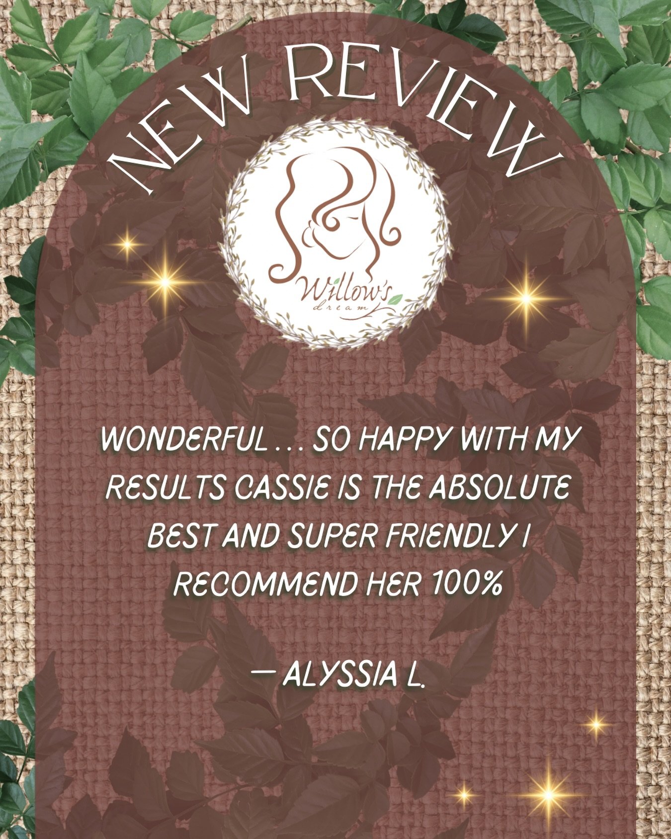 ✨NEW REVIEW ALERT✨
&ldquo;Wonderful&hellip; So happy with my results. Cassie is the absolute best and super friendly. I 100% recommend her.&rdquo; - Alyssia L. 

Thanks so much for sharing positive feedback! We&rsquo;re so grateful to be your salon! 