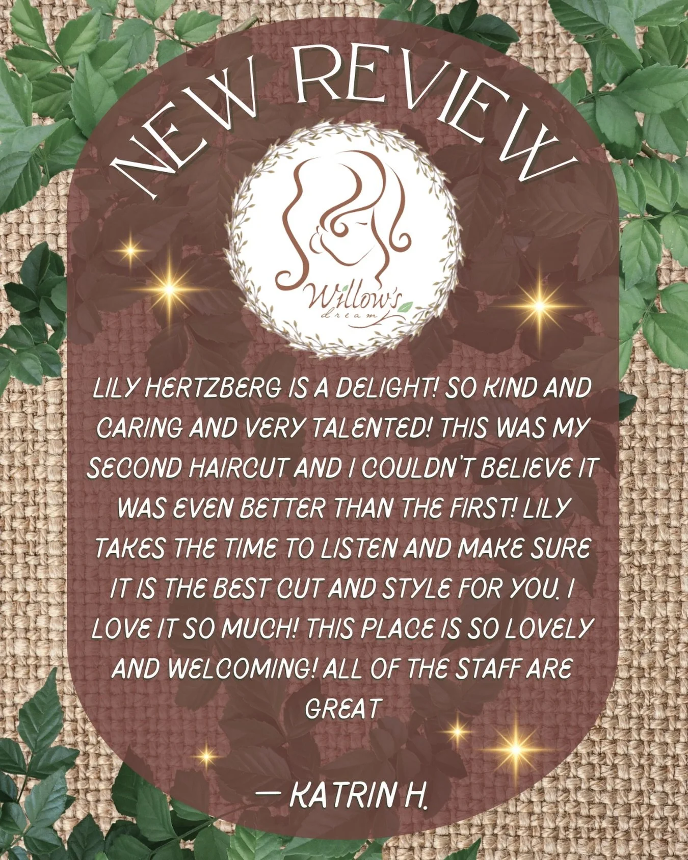 ✨NEW REVIEW ALERT✨
&ldquo;Lily Hertzberg is a delight! So kind and caring and very talented! This was my second haircut and I couldn&rsquo;t believe it was even better than the first! Lily takes the time to listen and make sure it is the best cut and