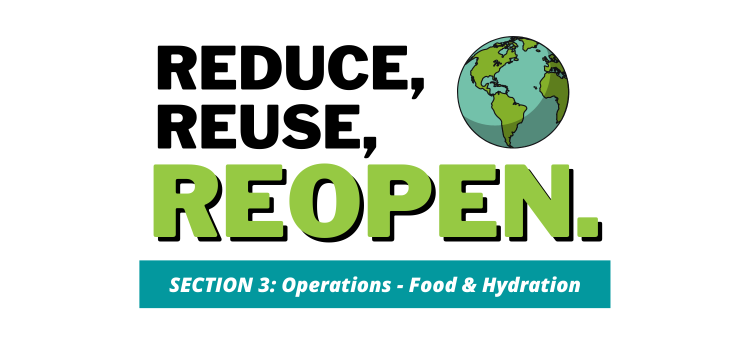 Reduce, Reuse, Reopen / Blue & Green Earth / Section 3: Operations - Food & Hydration