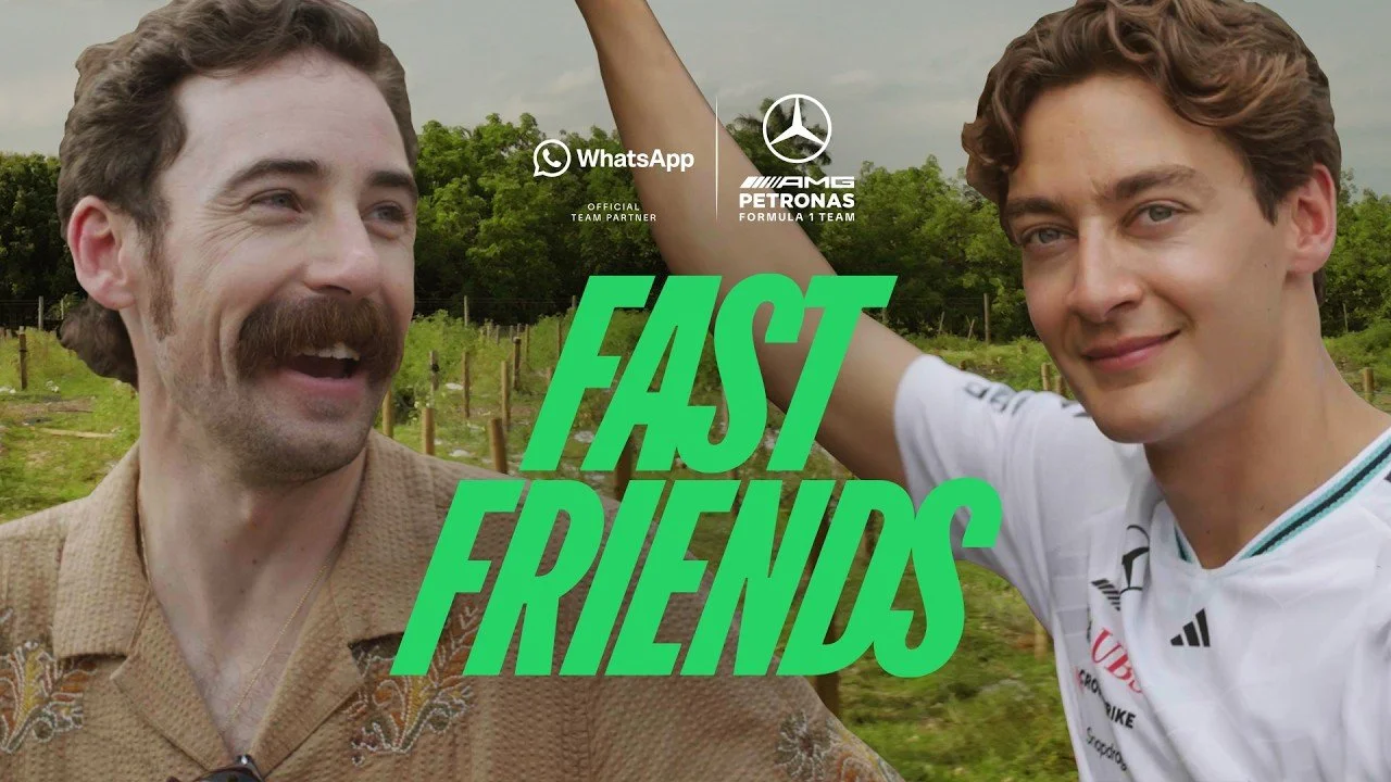 WhatsApp - Fast Friends with George Russell and Ryan Blaney