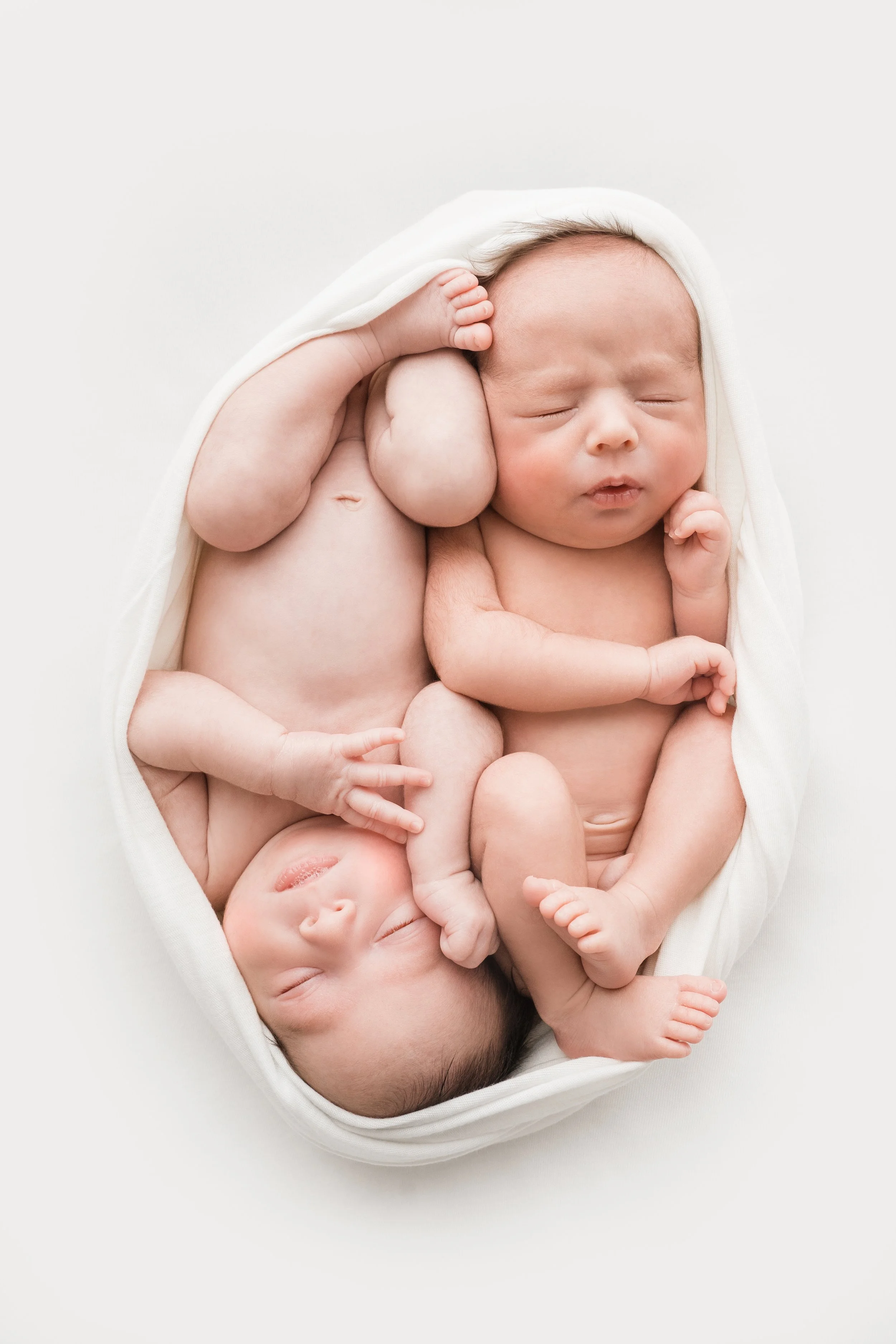 Collins and Wyatt Newborn Twin Session Sneak Peeks