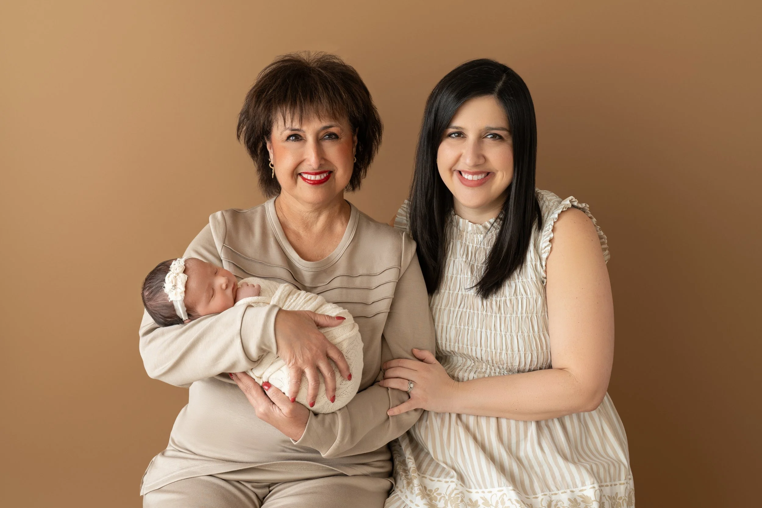 3 generations photo with baby, mom and grandmother