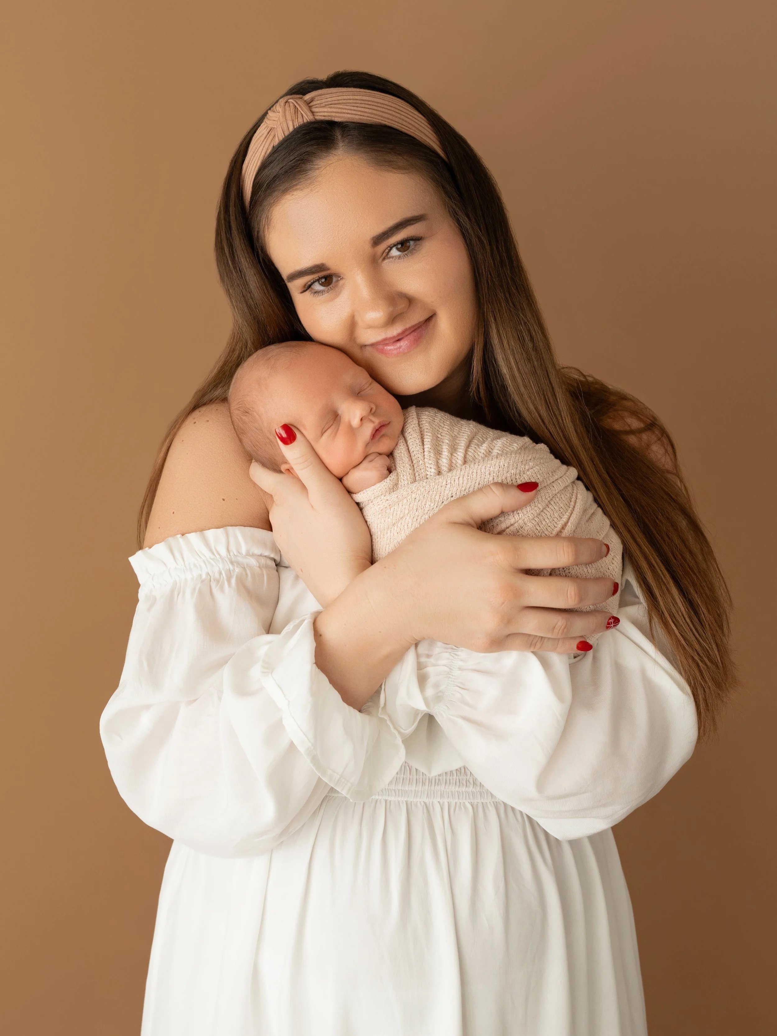 Nolan and mom in newborn photo