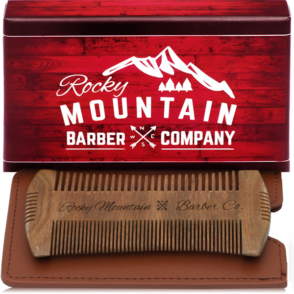 Rocky Mountain Barber Hatchet Edge Sandalwood Beard Comb