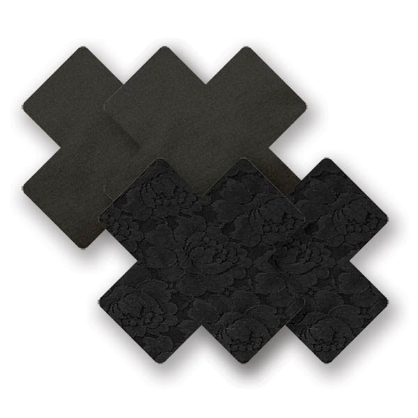 Nippies Waterproof Black Cross Pasties