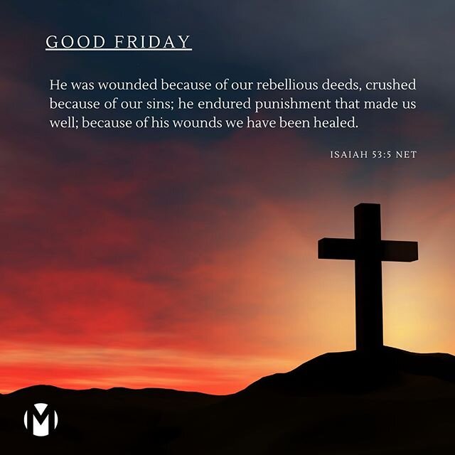 &ldquo;He himself bore our sins in his body on the tree, that we might die to sin and live to righteousness. By his wounds you have been healed.&rdquo; 1 Peter‬ ‭2:24‬ ‭ESV‬‬