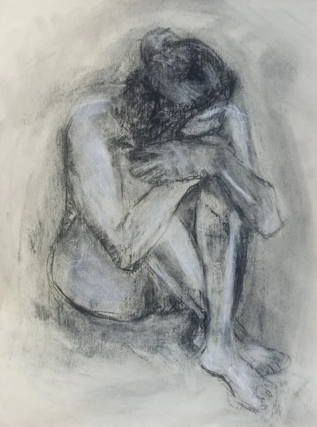 25" X 32" - Charcoal & Conte - Contemplation