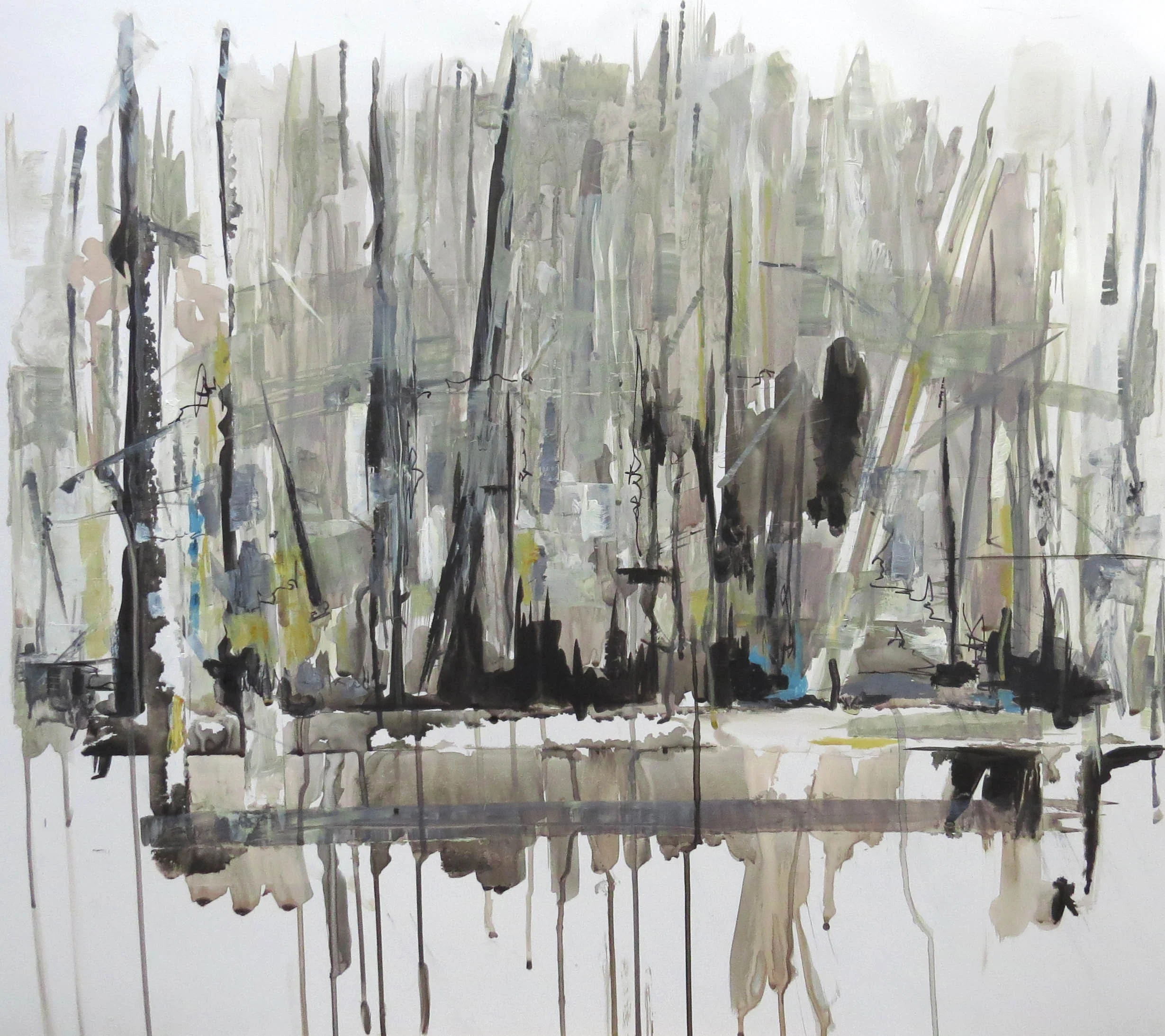 Hughesville Trees - 24"X 20" - Yupo Synthestic Paper & Acrylic