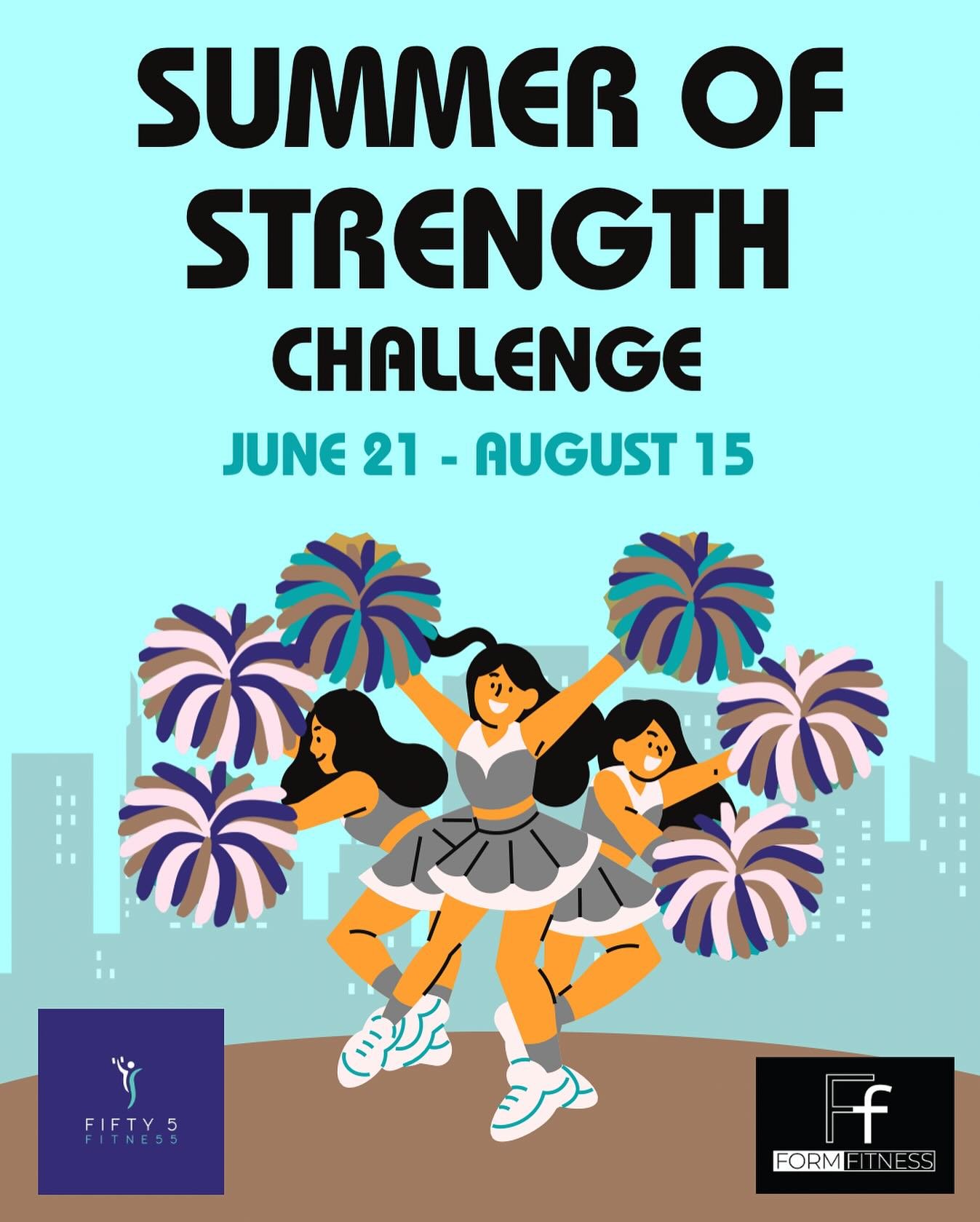 ☀️SUMMER OF STRENGTH BINGO
&amp; 30 CLASSES CHALLENGE☀️

June 21st - August 15th

This is a 2 part challenge:

☀️Bingo Card Challenge
➡️Max 1 square per class
➡️Max 1 square per personal training session

➡️Tasks such as eat 100g of protein, stretch 