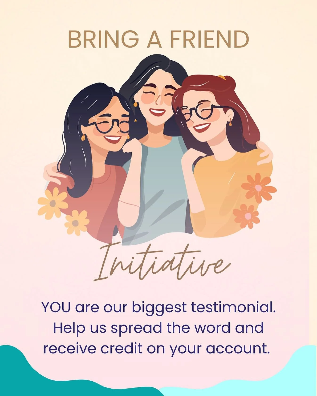 👯&zwj;♀️NEW Bring A Friend Initiative!

If you bring a friend, and that friend buys a pass or membership, you will receive $20 on your Wellness Living account. This can go towards your next purchase at the studio (including memberships)! 😱

#fifty5