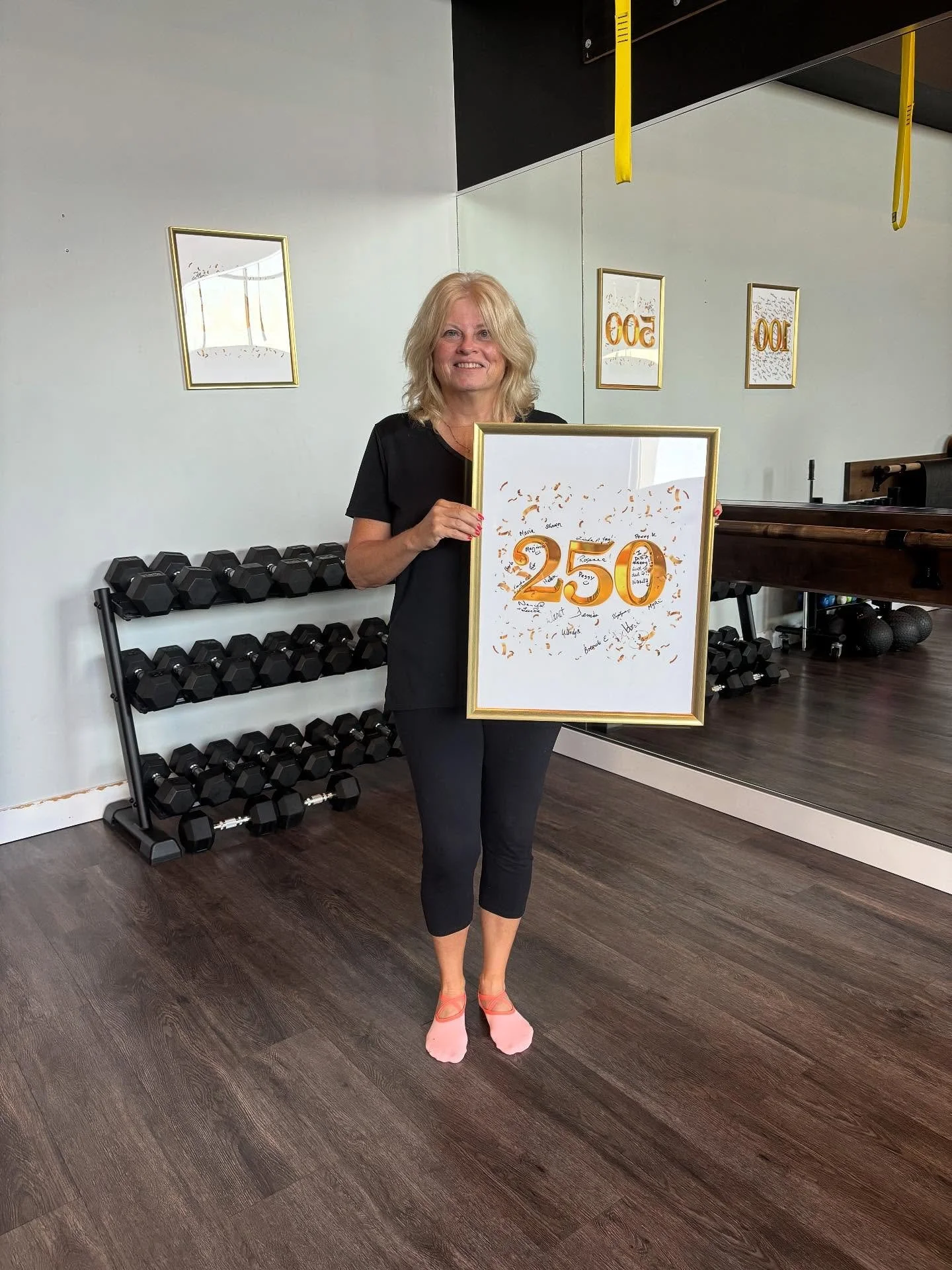 🤩 BIG congratulations to Brenda for hitting her 250th Fifty 5 Fitness class since she joined in October 2023!! 

Here is what she had to say about her time at the studio:

I purchased a membership to Fifty 5 Fitness in October, 2023 as a 60th birthd