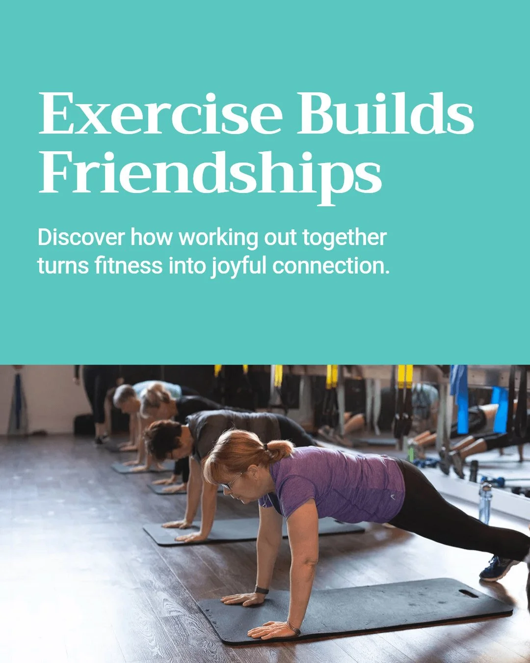 Working out is about more than just fitness &mdash; it's about connection!

When you exercise with others, motivation soars and joy multiplies. At Fifty 5 Fitness, our supportive community of women 55+ lifts each other up, making every class a chance