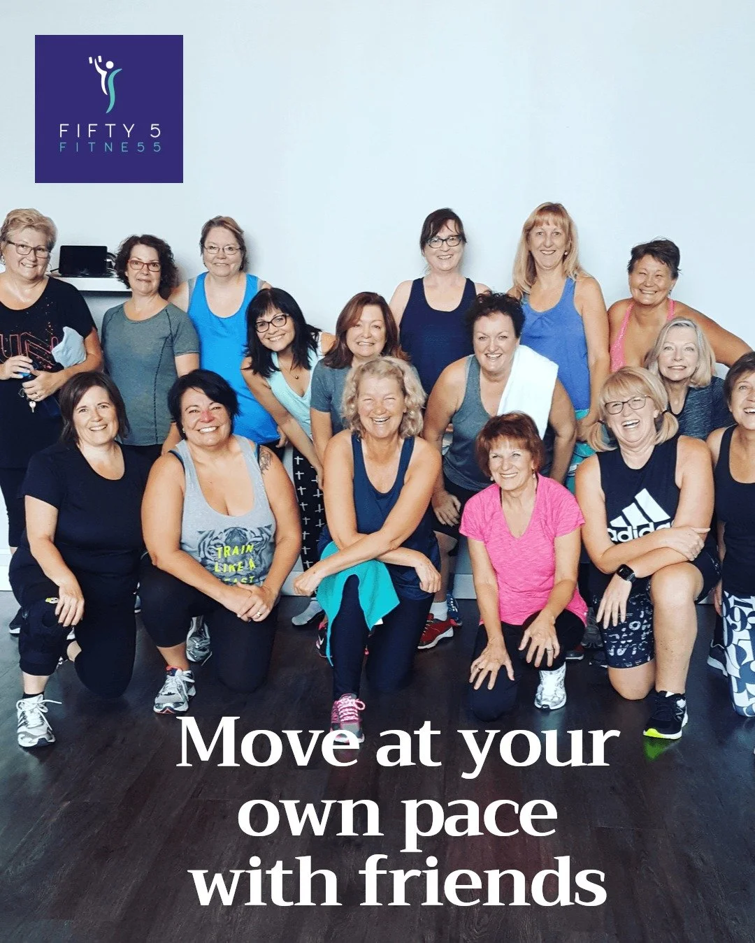 Feel the joy of moving with friends in a class designed just for you!

At Fifty5 Fitness, our welcoming community for women 55+ makes every workout fun, safe, and empowering. Move at your own pace, build strength, and enjoy the support of new friends