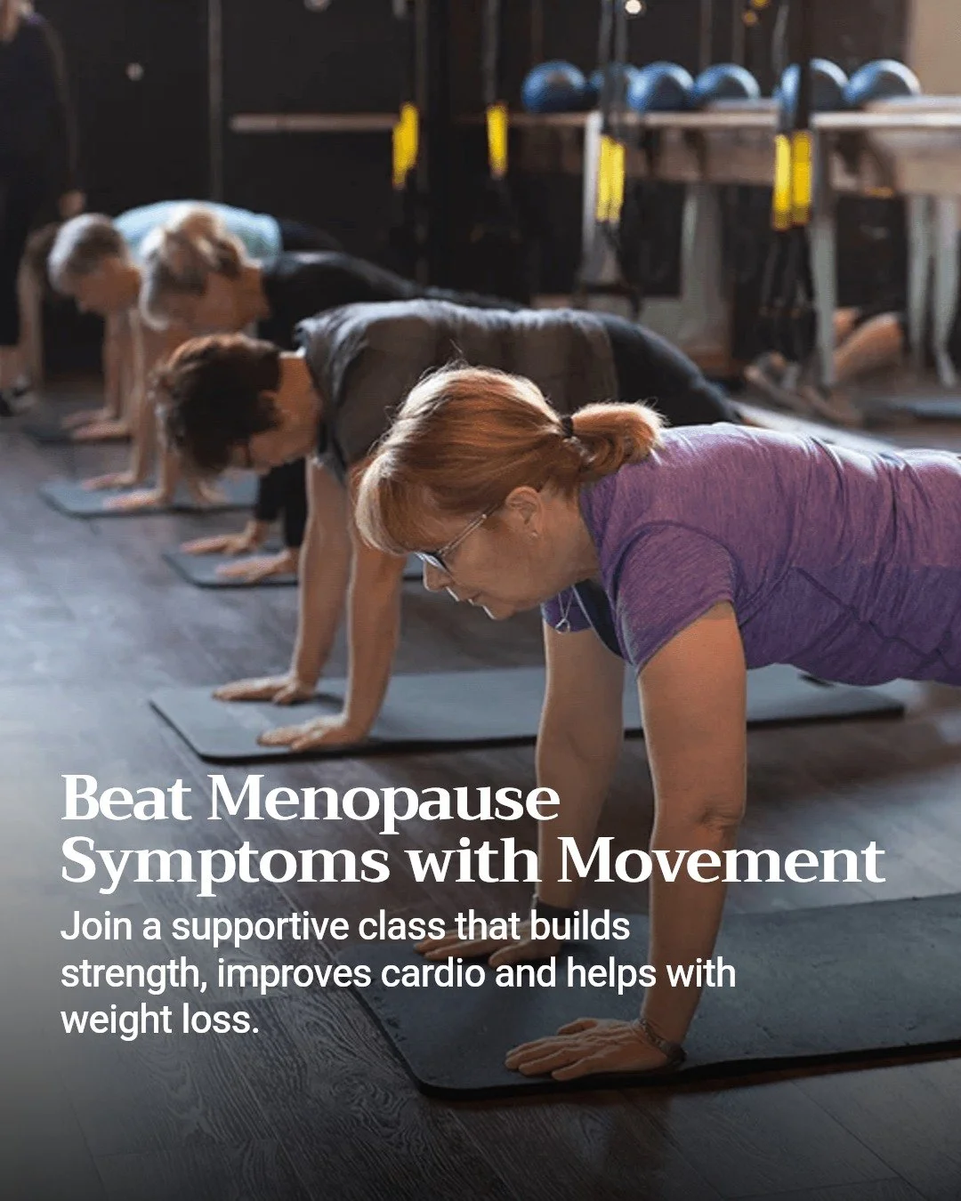 Feeling overwhelmed by menopause symptoms? Our Metabolic Mixer class is designed just for you! It combines strength training and cardio bursts to boost bone density, manage weight, and ease symptoms&mdash;all in a supportive, no-intimidation environm