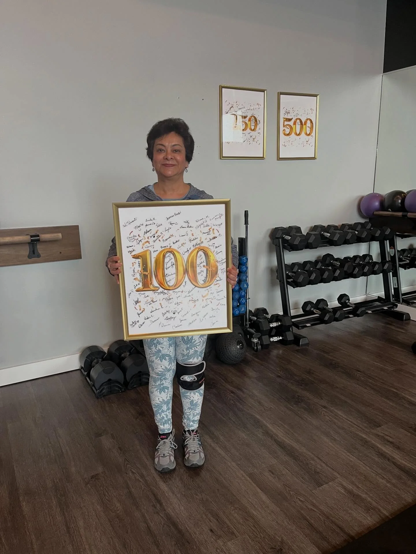 Congratulations to Rashmi for hitting her 100th Fifty 5 Fitness class since she started in July 2024! 👏🙌

Rashmi tells us that she is just so happy when she walks into the studio. She said it doesn&rsquo;t matter which class it is or who is teachin