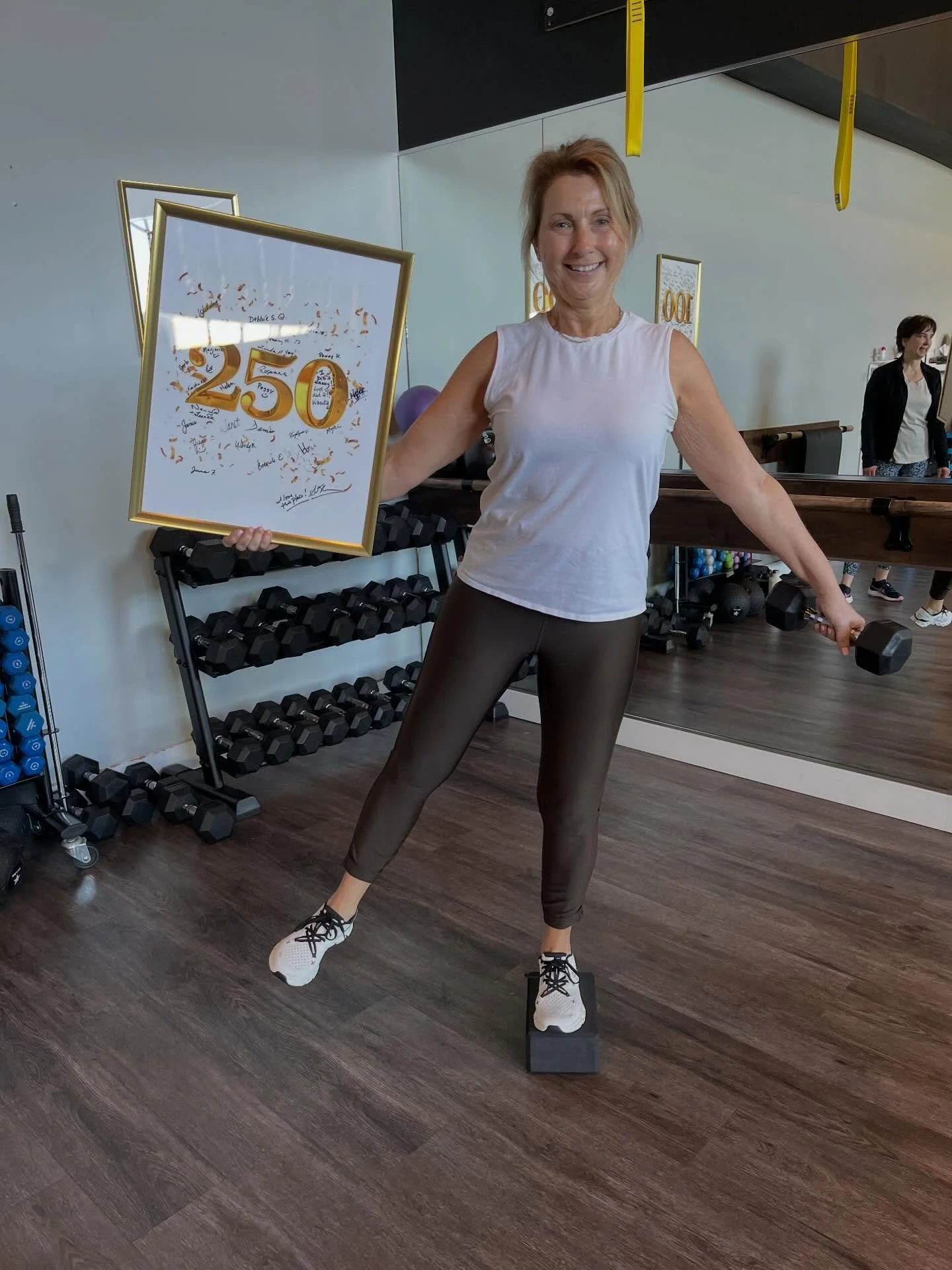 🤩 BIG congratulations to Monika for hitting her 250th Fifty 5 Fitness class!

Here is what she had to say about her time at the studio:

I joined in the Spring of 2019 and could probably write a book on how much I love coming to 55 (shocking, I know