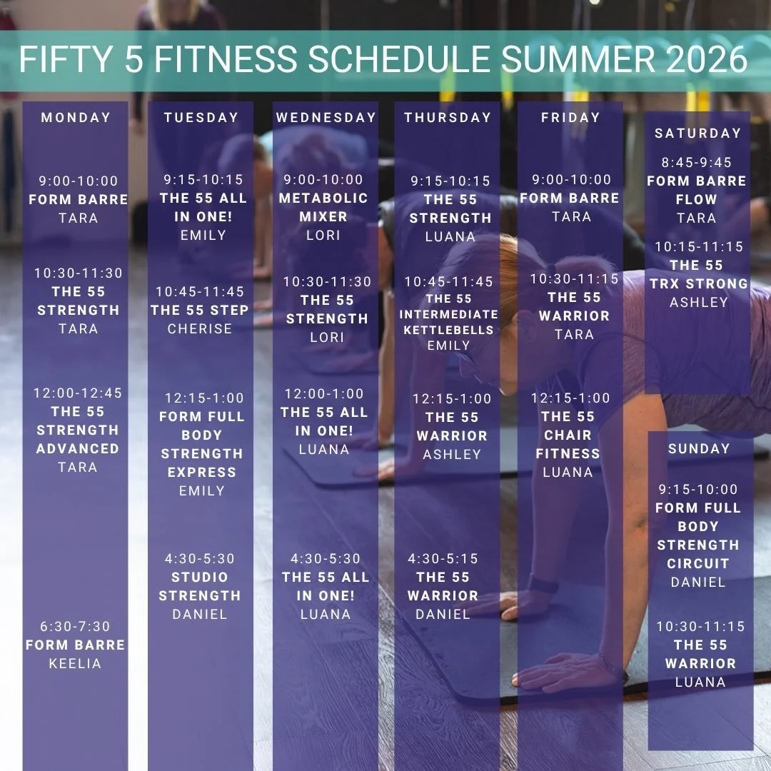 🍉SUMMER SCHEDULE 🍉
 
🍉The Summer Schedule will run from July 2nd to September 6th

A few reminders:
➡️Your membership allows you to access classes at both FORM Fitness and Fifty 5 Fitness.

➡️Please be mindful of the level and intensity of the cla