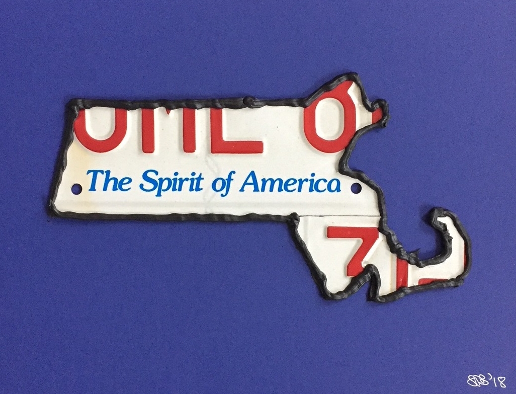BAY STATE, 2018 11 in x 6 in Massachussets 1:1,200,000 scale
