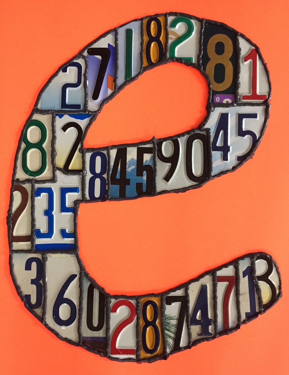 PLATES OF e, 2017 20 in x 22 in e to twenty seven decimal places 2.7182818284590452353602874713