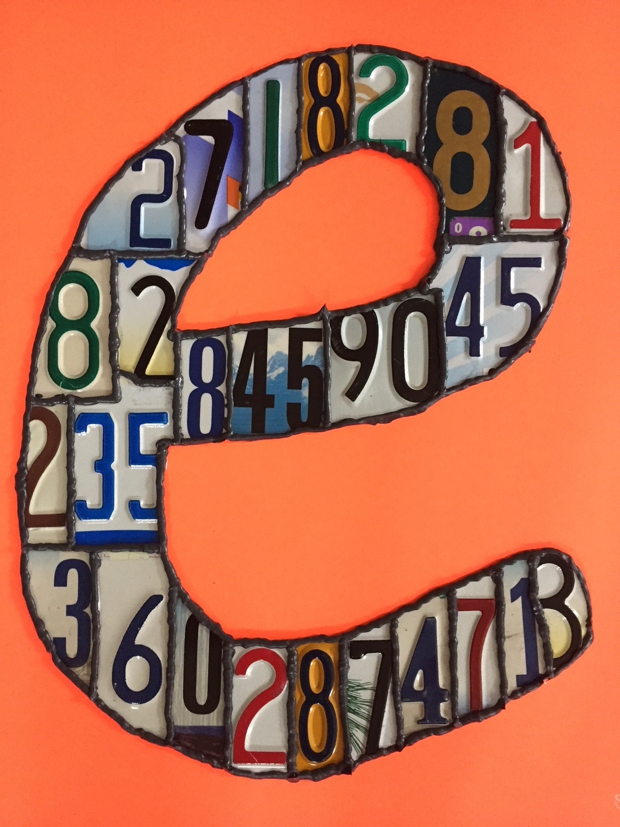 PLATES OF e, 2017 20 in x 22 in e to twenty seven decimal places 2.7182818284590452353602874713