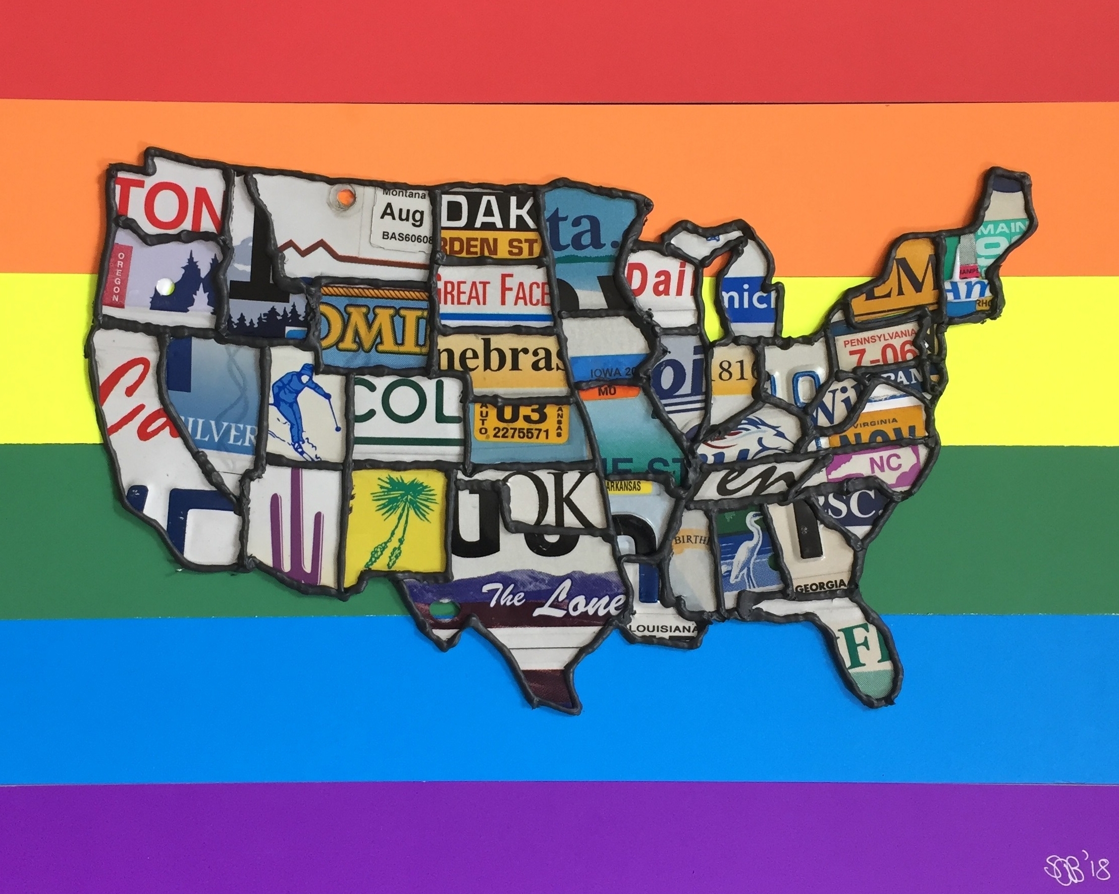 USA PRIDE, 2018 20 in x 16 in USA 1:12,500,000 scale