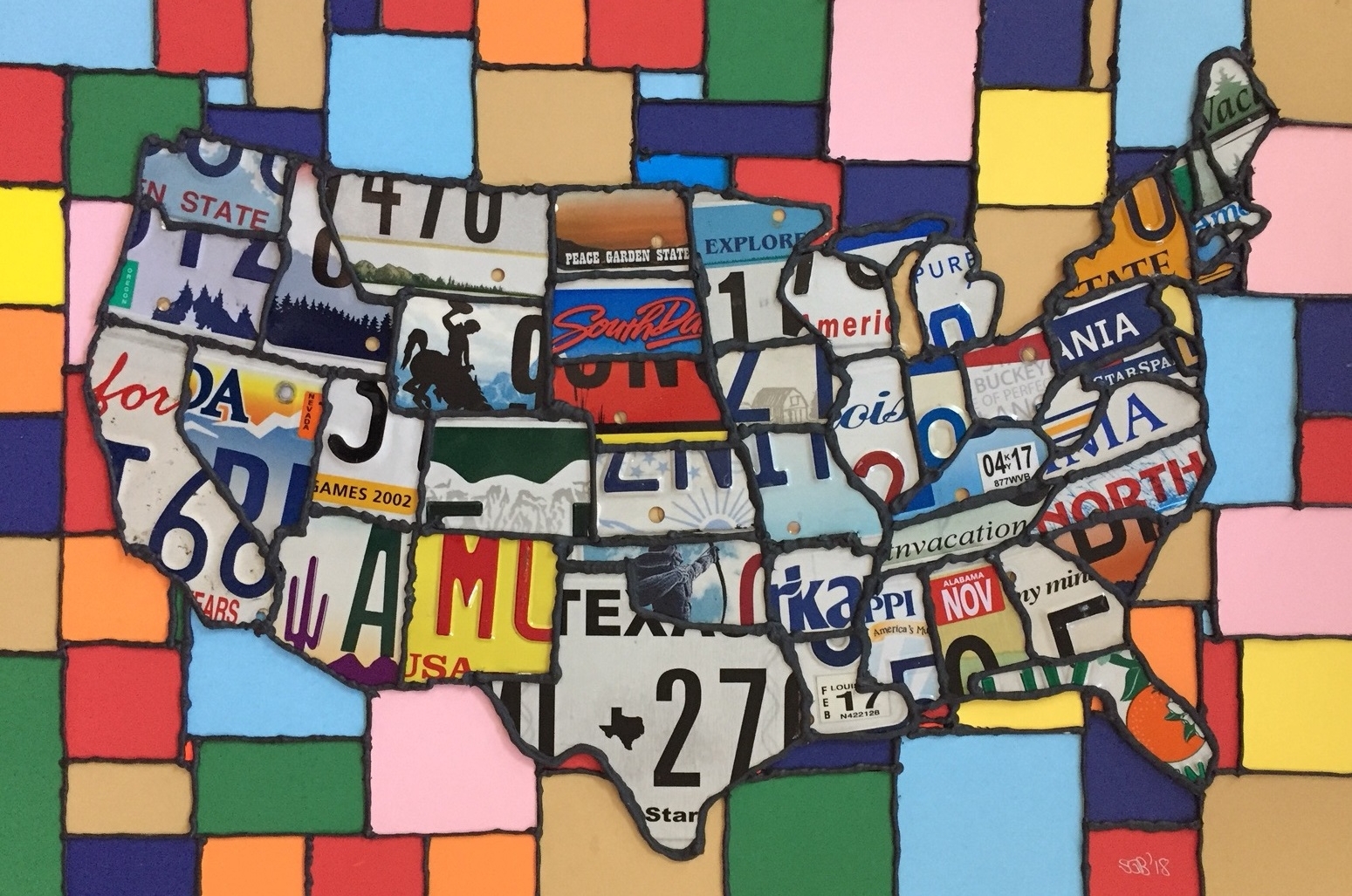EXPLORE MY MIND, 2018 29 in x 19 in USA 1:6,900,000 scale