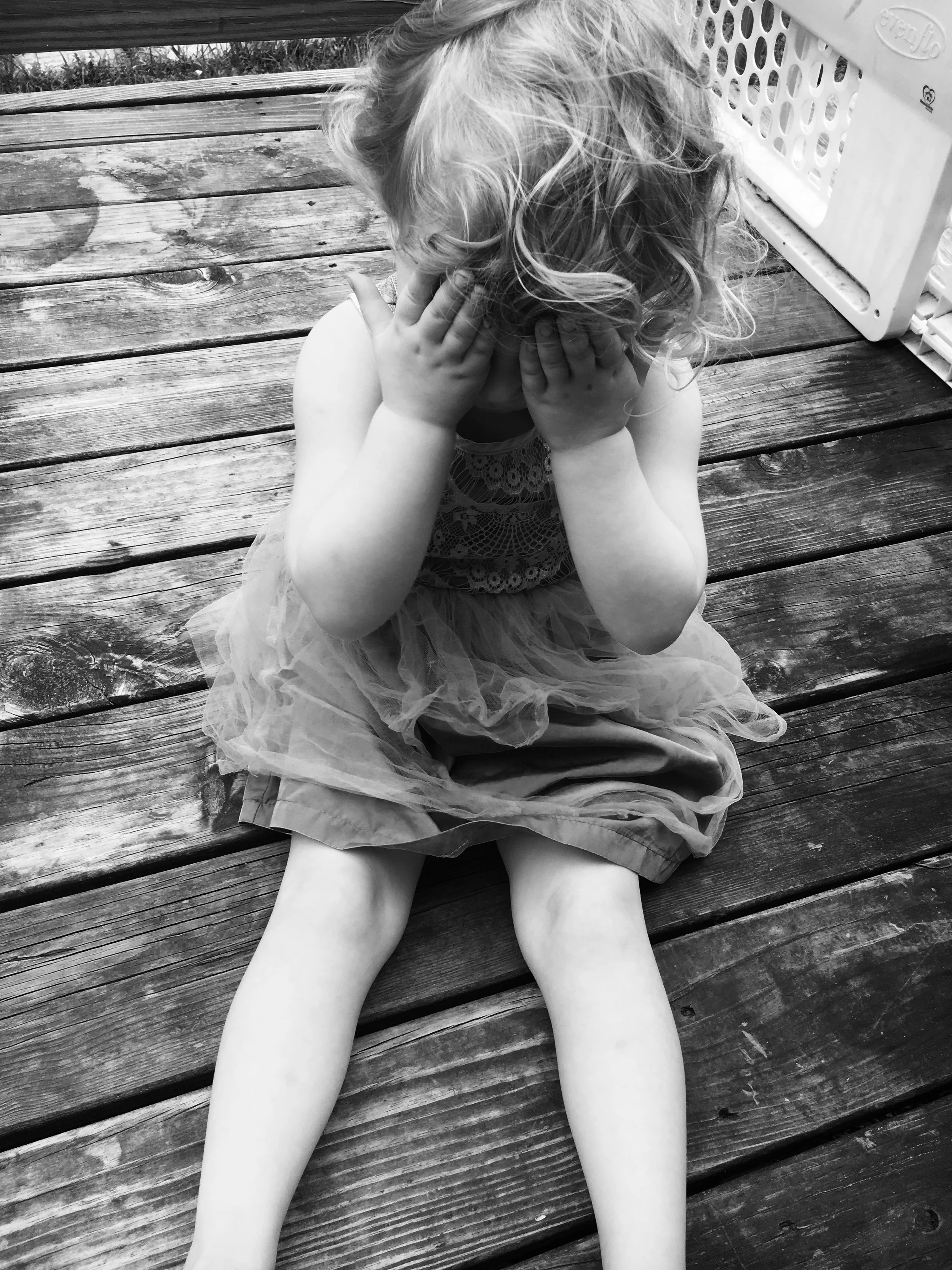 Sad little girl.